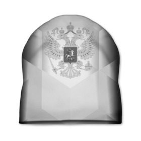 Шапка 3D с принтом RUSSIA - Black Collection в Новосибирске, 100% полиэстер | универсальный размер, печать по всей поверхности изделия | Тематика изображения на принте: russia | герб | двуглавый орел | россия | триколор