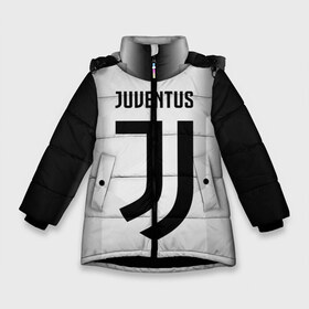 Зимняя куртка для девочек 3D с принтом Juventus 2018 Original в Новосибирске, ткань верха — 100% полиэстер; подклад — 100% полиэстер, утеплитель — 100% полиэстер. | длина ниже бедра, удлиненная спинка, воротник стойка и отстегивающийся капюшон. Есть боковые карманы с листочкой на кнопках, утяжки по низу изделия и внутренний карман на молнии. 

Предусмотрены светоотражающий принт на спинке, радужный светоотражающий элемент на пуллере молнии и на резинке для утяжки. | fly emirates | juventus | ronaldo | клуб | линии | мода | модные | мяч | реал мадрид | спорт | спортивные | стиль | футбол | футбольный клуб | экстрим | эмблема | ювентус