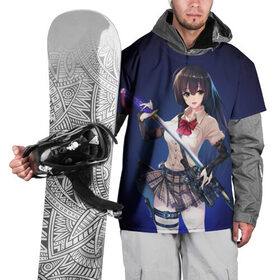 Накидка на куртку 3D с принтом Anime girl в Новосибирске, 100% полиэстер |  | anime | girl | japan | katana | samurai | sword | аниме | девушка | катана | меч | оружие | самурай | япония