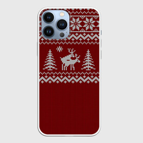 Чехол для iPhone 13 Pro Max с принтом Неприличные Олени в Новосибирске,  |  | Тематика изображения на принте: 2019 | 2020 | 2021 | 2022 | 2023 | 2024 | 2025 | вязание | вязаный | год | дед | елка | елки | лес | мороз | новый | олени | олень | оленями | прикол | свитер | снегурочка | шутка | юмор