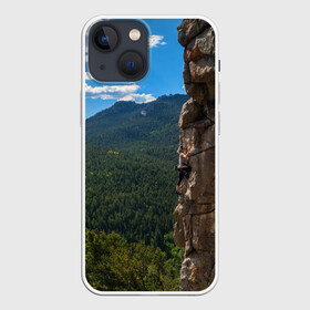 Чехол для iPhone 13 mini с принтом climbing в Новосибирске,  |  | adrenaline | extreme | hiking | mountaineering | mountains | risk | rock climb | rocks | sport | адреналин | альпинизм | высота | горы | риск | скалолазание | скалы | спорт | туризм | экстрим