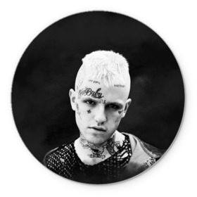 Коврик для мышки круглый с принтом Rip Peep в Новосибирске, резина и полиэстер | круглая форма, изображение наносится на всю лицевую часть | lil peep | rap | густав ор | лил пип | рэп