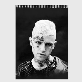 Скетчбук с принтом Rip Peep в Новосибирске, 100% бумага
 | 48 листов, плотность листов — 100 г/м2, плотность картонной обложки — 250 г/м2. Листы скреплены сверху удобной пружинной спиралью | lil peep | rap | густав ор | лил пип | рэп