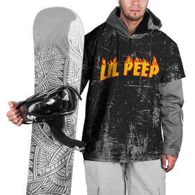 Накидка на куртку 3D с принтом Lil Fire Peep в Новосибирске, 100% полиэстер |  | lil peep | rap | густав ор | лил пип | рэп