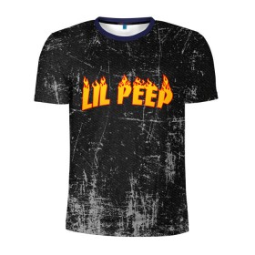 Мужская футболка 3D спортивная с принтом Lil Fire Peep в Новосибирске, 100% полиэстер с улучшенными характеристиками | приталенный силуэт, круглая горловина, широкие плечи, сужается к линии бедра | Тематика изображения на принте: lil peep | rap | густав ор | лил пип | рэп
