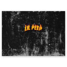 Поздравительная открытка с принтом Lil Fire Peep в Новосибирске, 100% бумага | плотность бумаги 280 г/м2, матовая, на обратной стороне линовка и место для марки
 | lil peep | rap | густав ор | лил пип | рэп