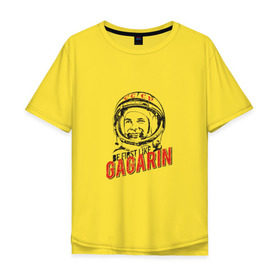Мужская футболка хлопок Oversize с принтом Будь первым, как Гагарин в Новосибирске, 100% хлопок | свободный крой, круглый ворот, “спинка” длиннее передней части | best | gagarin | space | гагарин | космонавт | космос | первый | поехали | полёт | русский | ссср | юрий
