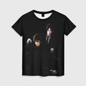 Женская футболка 3D с принтом Темный дворецкий в Новосибирске, 100% полиэфир ( синтетическое хлопкоподобное полотно) | прямой крой, круглый вырез горловины, длина до линии бедер | anime | black butler | manga | аниме | демон | манга | сиэль фантомхайв | яна тобосо