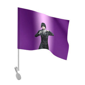 Флаг для автомобиля с принтом Темный дворецкий в Новосибирске, 100% полиэстер | Размер: 30*21 см | anime | black butler | manga | аниме | демон | манга | сиэль фантомхайв | яна тобосо