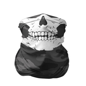 Бандана-труба 3D с принтом Череп маска в Новосибирске, 100% полиэстер, ткань с особыми свойствами — Activecool | плотность 150‒180 г/м2; хорошо тянется, но сохраняет форму | Тематика изображения на принте: camouflage | military | skull | военная | камуфляж | череп