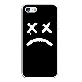 Чехол для iPhone 5/5S матовый с принтом LiL PEEP RIP в Новосибирске, Силикон | Область печати: задняя сторона чехла, без боковых панелей | band | cry baby | emo | lil peep | music | musician | rap | smile | swag | tear | музыка | музыкант | нытик | рэп | сваг | слеза | смайлик | эмо
