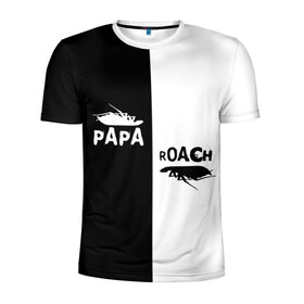 Мужская футболка 3D спортивная с принтом Papa Roach в Новосибирске, 100% полиэстер с улучшенными характеристиками | приталенный силуэт, круглая горловина, широкие плечи, сужается к линии бедра | papa roach | roach | папа роач | папароач | папароч | роач | роч