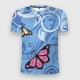 Мужская футболка 3D спортивная с принтом Чудо природы в Новосибирске, 100% полиэстер с улучшенными характеристиками | приталенный силуэт, круглая горловина, широкие плечи, сужается к линии бедра | бабочки | волшебство | крылья | насекомое | полет | природа | сказка | цветное | яркое