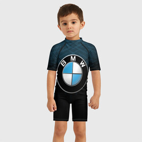 Детский купальный костюм 3D с принтом BMW BLUE LINE | БМВ в Новосибирске, Полиэстер 85%, Спандекс 15% | застежка на молнии на спине | bmw | bmw motorsport | bmw performance | carbon | m | motorsport | performance | sport | бмв | карбон | моторспорт | спорт