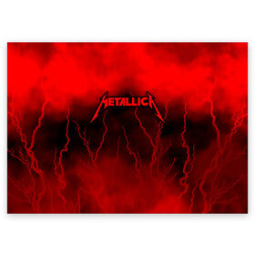 Поздравительная открытка с принтом Metallica в Новосибирске, 100% бумага | плотность бумаги 280 г/м2, матовая, на обратной стороне линовка и место для марки
 | Тематика изображения на принте: metallica | группа | джеймс хэтфилд | кирк хэмметт | ларс ульрих | метал | металика | металлика | миталика | музыка | роберт трухильо | рок | трэш | трэшметал | хард | хардрок | хеви | хевиметал
