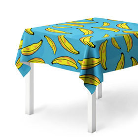 Скатерть 3D с принтом банан в Новосибирске, 100% полиэстер (ткань не мнется и не растягивается) | Размер: 150*150 см | Тематика изображения на принте: banana | банан