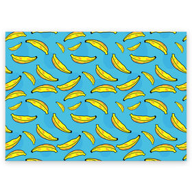 Поздравительная открытка с принтом банан в Новосибирске, 100% бумага | плотность бумаги 280 г/м2, матовая, на обратной стороне линовка и место для марки
 | banana | банан