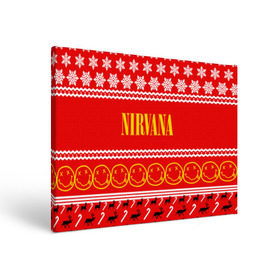 Холст прямоугольный с принтом Праздничный Nirvana в Новосибирске, 100% ПВХ |  | cobain | kurt | nirvana | альтернативный | гранж | группа | дональд | знак | кобейн | красный | курт | музыка | музыкант | надпись | нервана | нирвана | новогодний | новоселич | новый год | певец | праздник