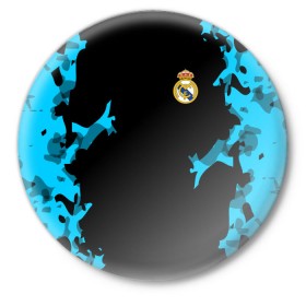 Значок с принтом Real Madrid 2018 Original в Новосибирске,  металл | круглая форма, металлическая застежка в виде булавки | emirates | fc | real madrid | абстракция | реал мадрид | футбольный клуб | эмблема