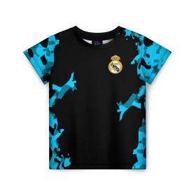 Детская футболка 3D с принтом Real Madrid 2018 Original в Новосибирске, 100% гипоаллергенный полиэфир | прямой крой, круглый вырез горловины, длина до линии бедер, чуть спущенное плечо, ткань немного тянется | emirates | fc | real madrid | абстракция | реал мадрид | футбольный клуб | эмблема