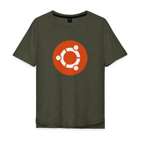 Мужская футболка хлопок Oversize с принтом Ubuntu OS в Новосибирске, 100% хлопок | свободный крой, круглый ворот, “спинка” длиннее передней части | ubuntu | убунта | убунту