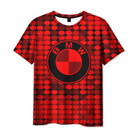 Мужская футболка 3D с принтом bmw sport collection red style в Новосибирске, 100% полиэфир | прямой крой, круглый вырез горловины, длина до линии бедер | Тематика изображения на принте: 