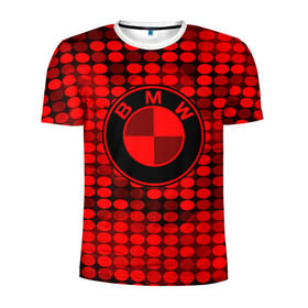 Мужская футболка 3D спортивная с принтом bmw sport collection red style в Новосибирске, 100% полиэстер с улучшенными характеристиками | приталенный силуэт, круглая горловина, широкие плечи, сужается к линии бедра | Тематика изображения на принте: 