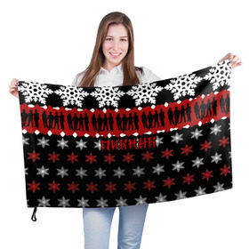 Флаг 3D с принтом Праздничный Пикник в Новосибирске, 100% полиэстер | плотность ткани — 95 г/м2, размер — 67 х 109 см. Принт наносится с одной стороны | кирнос | корчемный | новогодний | пикник | рождество | рок группа | свитер | шклярский