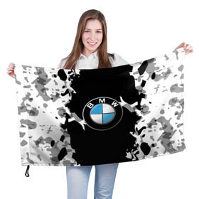 Флаг 3D с принтом BMW 2018 Creative в Новосибирске, 100% полиэстер | плотность ткани — 95 г/м2, размер — 67 х 109 см. Принт наносится с одной стороны | bmw | автомобильные | бмв | машины