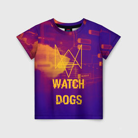 Детская футболка 3D с принтом WATCH DOGS NEON WORLD в Новосибирске, 100% гипоаллергенный полиэфир | прямой крой, круглый вырез горловины, длина до линии бедер, чуть спущенное плечо, ткань немного тянется | wath dogs 2 | хакер