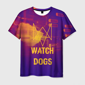 Мужская футболка 3D с принтом WATCH DOGS NEON WORLD в Новосибирске, 100% полиэфир | прямой крой, круглый вырез горловины, длина до линии бедер | Тематика изображения на принте: wath dogs 2 | хакер