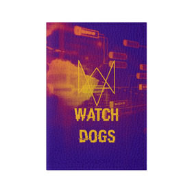 Обложка для паспорта матовая кожа с принтом WATCH DOGS NEON WORLD в Новосибирске, натуральная матовая кожа | размер 19,3 х 13,7 см; прозрачные пластиковые крепления | wath dogs 2 | хакер