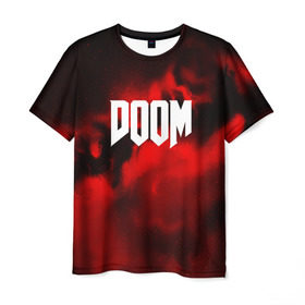 Мужская футболка 3D с принтом DOOM RED PLANET в Новосибирске, 100% полиэфир | прямой крой, круглый вырез горловины, длина до линии бедер | art | doom | game | возвращение | дум | игра | легенда | шутер