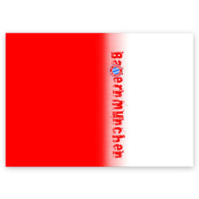 Поздравительная открытка с принтом FC Bayern 2018 Original в Новосибирске, 100% бумага | плотность бумаги 280 г/м2, матовая, на обратной стороне линовка и место для марки
 | Тематика изображения на принте: bayern | fly fc | бавария | спорт | футбольный клуб