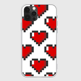 Чехол для iPhone 12 Pro Max с принтом Пиксельные сердечки в Новосибирске, Силикон |  | 14 | love | валентин | губы | день | любовь | подарок | поцелуй | сердце | страсть | февраль
