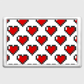 Магнит 45*70 с принтом Пиксельные сердечки в Новосибирске, Пластик | Размер: 78*52 мм; Размер печати: 70*45 | 14 | love | валентин | губы | день | любовь | подарок | поцелуй | сердце | страсть | февраль