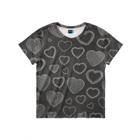 Детская футболка 3D с принтом Love is в Новосибирске, 100% гипоаллергенный полиэфир | прямой крой, круглый вырез горловины, длина до линии бедер, чуть спущенное плечо, ткань немного тянется | 14 | love | валентин | губы | день | любовь | подарок | поцелуй | сердце | страсть | февраль