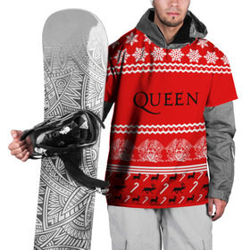 Накидка на куртку 3D с принтом Праздничный Queen в Новосибирске, 100% полиэстер |  | Тематика изображения на принте: paul rodg | queen | quen | брайан мэй | глэм | группа | джон дикон | знак | квин | королева | красный | куин | меркури | меркьюри | мэркури | надпись | новогодний | новый год | поп | праздник | роджер тейлор