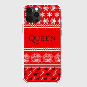 Чехол для iPhone 12 Pro Max с принтом Праздничный Queen в Новосибирске, Силикон |  | Тематика изображения на принте: paul rodg | queen | quen | брайан мэй | глэм | группа | джон дикон | знак | квин | королева | красный | куин | меркури | меркьюри | мэркури | надпись | новогодний | новый год | поп | праздник | роджер тейлор