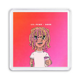 Магнит 55*55 с принтом Lil Pump Boss в Новосибирске, Пластик | Размер: 65*65 мм; Размер печати: 55*55 мм | Тематика изображения на принте: hip hop | hiphop | lil pump | mc | rap | газзи гарсия | зачитал | клауд | клауд рэп | лил памп | лили | мс | памп | реп | репер | речитатив | рэп | рэпер | трэп | хип | хип хоп | хипхоп | хоп