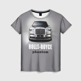 Женская футболка 3D с принтом Rolls-Royce Phantom в Новосибирске, 100% полиэфир ( синтетическое хлопкоподобное полотно) | прямой крой, круглый вырез горловины, длина до линии бедер | Тематика изображения на принте: bmw | rolls royce | авто | автомобиль | машина | роллс ройс | тачка | элита