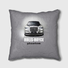Подушка 3D с принтом Rolls-Royce Phantom в Новосибирске, наволочка – 100% полиэстер, наполнитель – холлофайбер (легкий наполнитель, не вызывает аллергию). | состоит из подушки и наволочки. Наволочка на молнии, легко снимается для стирки | bmw | rolls royce | авто | автомобиль | машина | роллс ройс | тачка | элита