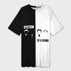 Платье-футболка 3D с принтом System of a Down в Новосибирске,  |  | soad | soil | system of a down | группа | дав | дарон малакян | джон долмаян | метал | ню | оф | рок | серж танкян | систем | соад | сод | соэд | шаво одаджян | э доун