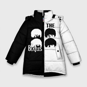 Зимняя куртка для девочек 3D с принтом The Beatles в Новосибирске, ткань верха — 100% полиэстер; подклад — 100% полиэстер, утеплитель — 100% полиэстер. | длина ниже бедра, удлиненная спинка, воротник стойка и отстегивающийся капюшон. Есть боковые карманы с листочкой на кнопках, утяжки по низу изделия и внутренний карман на молнии. 

Предусмотрены светоотражающий принт на спинке, радужный светоотражающий элемент на пуллере молнии и на резинке для утяжки. | beatles | the beatles | бителз | бителс | битлз | битлс | битлы | группа | джон леннон | джордж харрисон | жуки | зе | ливерпульская четвёрка | мерсибит | пол маккартни | поп | ринго старр | рок