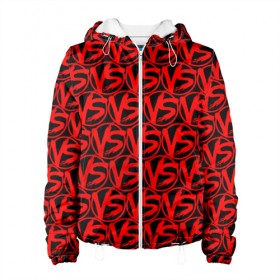 Женская куртка 3D с принтом VERSUS BATTLE RED в Новосибирске, ткань верха — 100% полиэстер, подклад — флис | прямой крой, подол и капюшон оформлены резинкой с фиксаторами, два кармана без застежек по бокам, один большой потайной карман на груди. Карман на груди застегивается на липучку | rap | versus battle | битва | молодежный стиль | рэп | рэп батл | рэп битва | рэперы