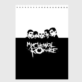 Скетчбук с принтом My Chemical Romance в Новосибирске, 100% бумага
 | 48 листов, плотность листов — 100 г/м2, плотность картонной обложки — 250 г/м2. Листы скреплены сверху удобной пружинной спиралью | Тематика изображения на принте: gerard way | mcr | my chemical romance | альтернативный | группа | джерард уэй | май кемикал романс | мкр | мой химический роман | мхр | мцр | панк | поп | поппанк | рок | рэй торо