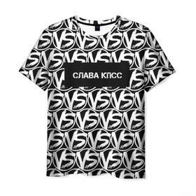 Мужская футболка 3D с принтом VERSUS BATTLE-СЛАВА КПСС в Новосибирске, 100% полиэфир | прямой крой, круглый вырез горловины, длина до линии бедер | rap | versus battle | битва | молодежный стиль | рэп | рэп батл | рэп битва | рэперы | слава кпсс