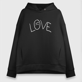 Женское худи Oversize хлопок с принтом Lil Love Tattoo в Новосибирске, френч-терри — 70% хлопок, 30% полиэстер. Мягкий теплый начес внутри —100% хлопок | боковые карманы, эластичные манжеты и нижняя кромка, капюшон на магнитной кнопке | Тематика изображения на принте: lil peep | rap | густав ор | лил пип | рэп