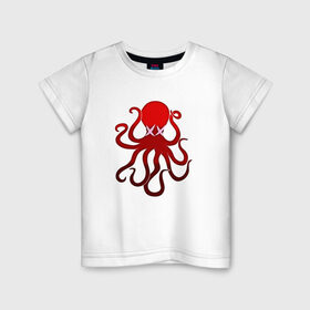 Детская футболка хлопок с принтом Mark Octopus в Новосибирске, 100% хлопок | круглый вырез горловины, полуприлегающий силуэт, длина до линии бедер | 