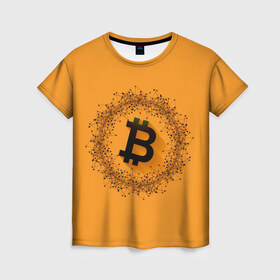 Женская футболка 3D с принтом BTC в Новосибирске, 100% полиэфир ( синтетическое хлопкоподобное полотно) | прямой крой, круглый вырез горловины, длина до линии бедер | bitcoin | btc | crypto | биткоин | валюта | деньги | криптовалюта | цифровое золото